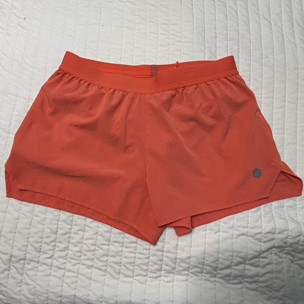 Asics Womens Running Shorts 3.5in Woven Pull On Coral Size M [ 🟢-9]